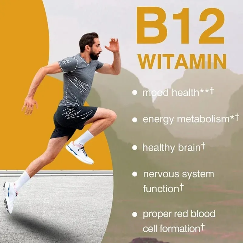 Vitamin B12 1000mcg - Benefits Brain & Heart Function Memory Learning Helps Boost Natural Energy — image 3