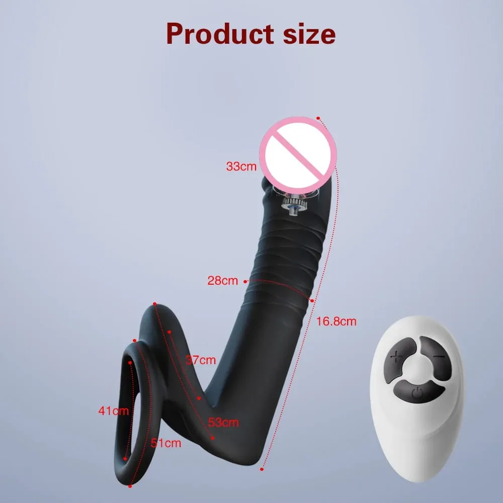 Remote Control Thrusting Anal Stimulator Cock Ring Ejaculation Delay Prostate Massager Anal Vibrator Adult Sex Toys for Men — image 4