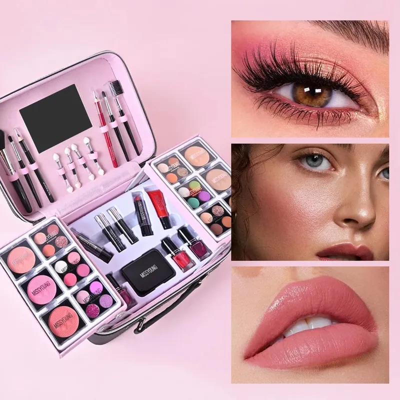 Beliebtes 36-teiliges Beauty-Set, Make-up, Eyeliner, Rouge, Lippenstift, Gesichtspflege, tägliches Make-up-Set, Damen-Geschenkset für Feiertage und Geburtstage