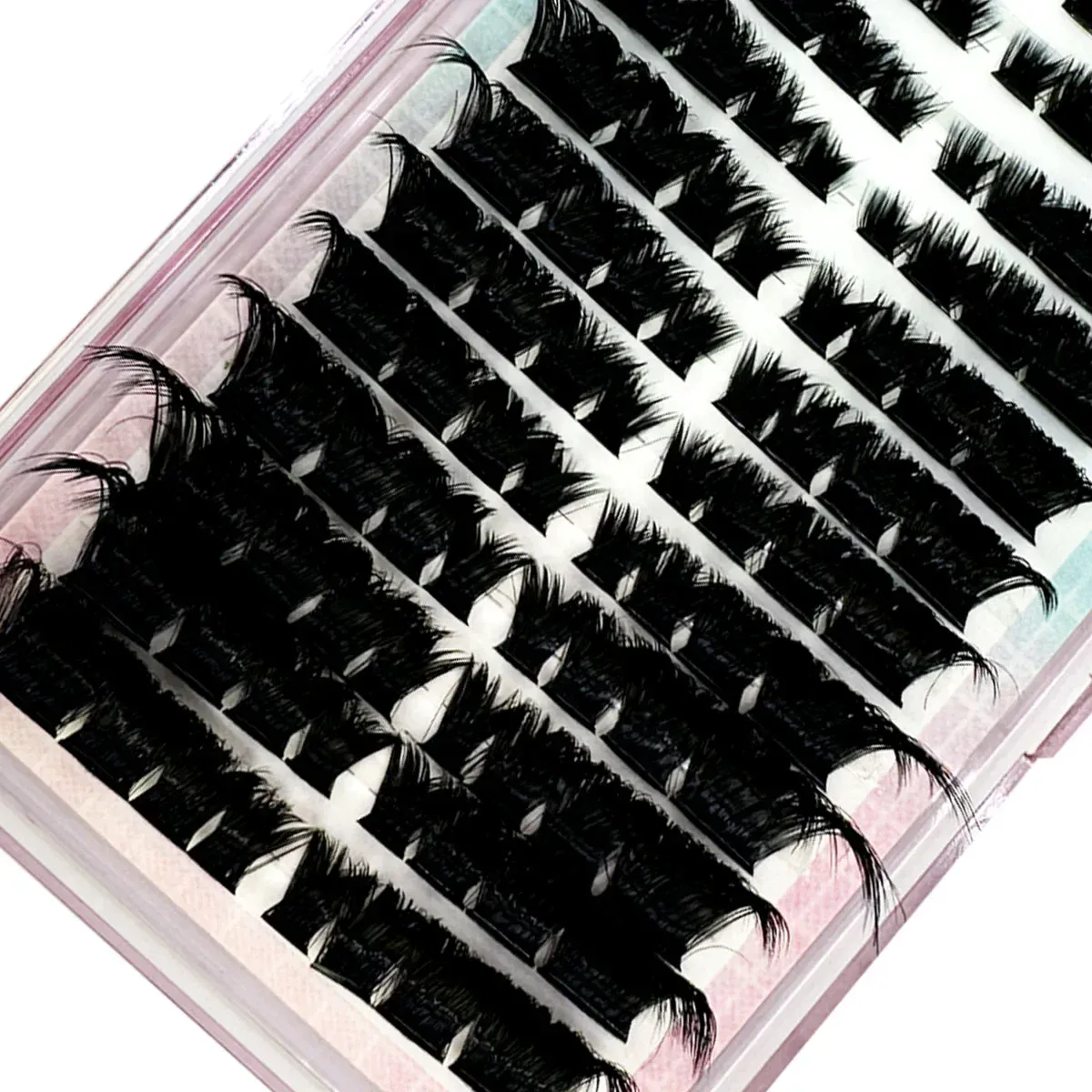 New Thick Fluffy Single Mix 3D Segmented Natural Minkr Eyelash Extension Fox Eye Effect LashesClusteIndividual False eyelashes