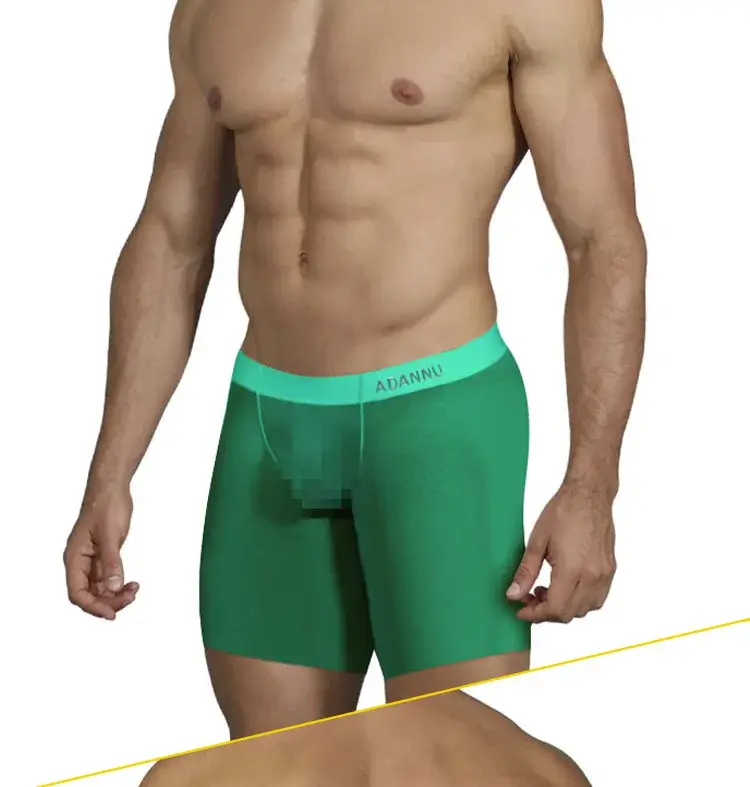 Seluar Dalam Lelaki 0.01mm Ultra Nipis Seluar Dalam Boxer Panjang Penyejuk Sutera Ais Seluar Dalam Kecergasan Gim Lutsinar Seluar Dalam Jaring Lancar