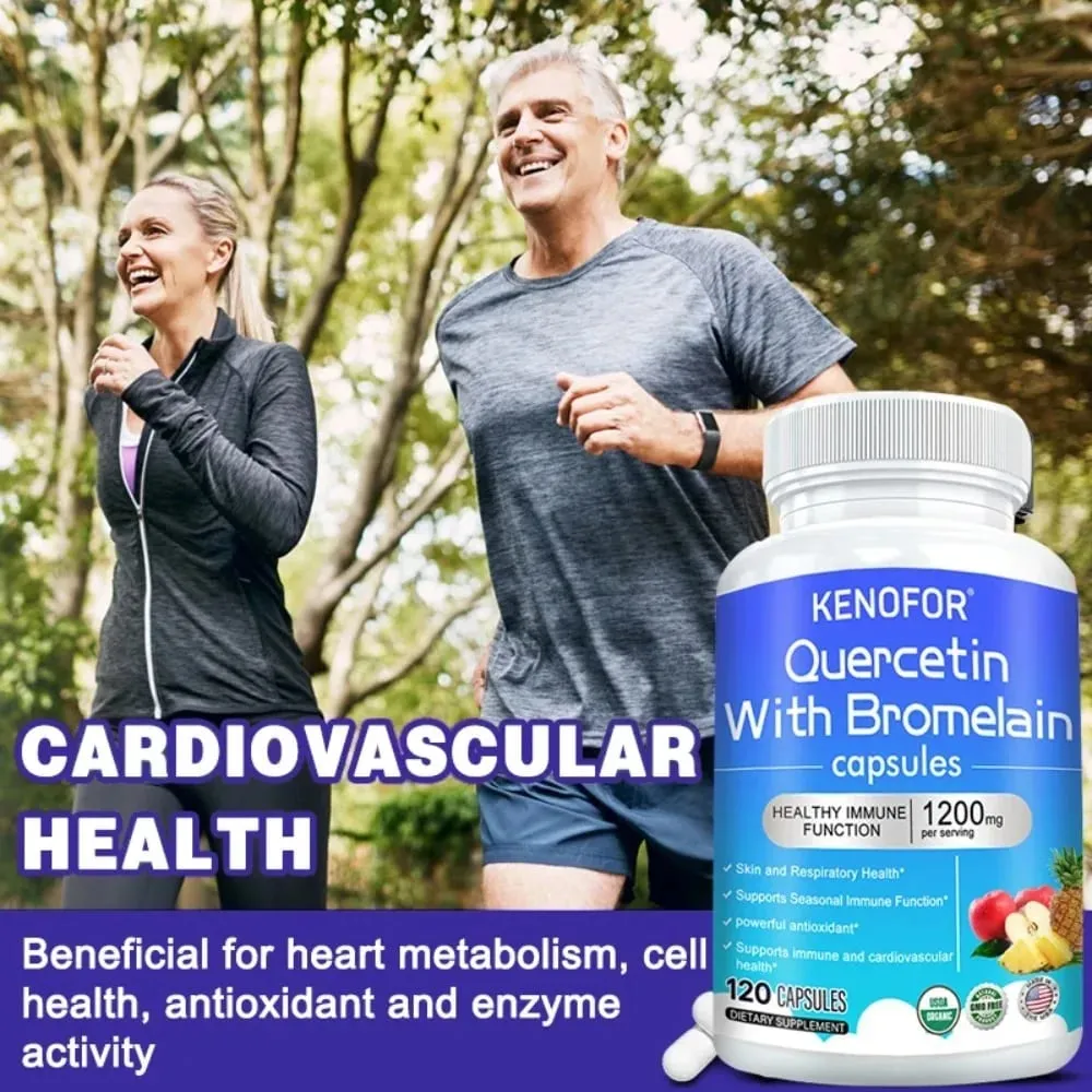 Quercetin Bromelain Capsules - Supports Immune Cardiovascular & Respiratory Health Antioxidant Supplements — image 4
