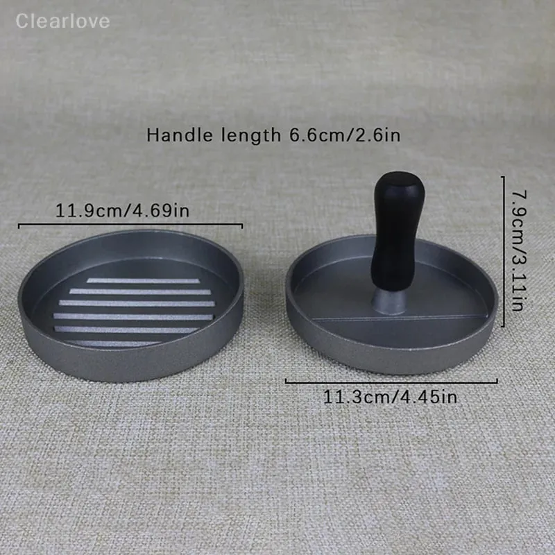 Burger Press Stainless Steel Smash Hamburger Presses Meat Mold for Deli Meats Kitchen Accessories Patties Meat Masher Circular