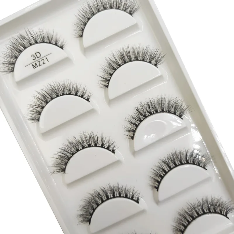 Wholesale 5 Pairs 3D Natural Mink False Eyelashes Makeup Extension Eyelash Fake Eye Lashes Faux Cils Make Up Beauty Cilios
