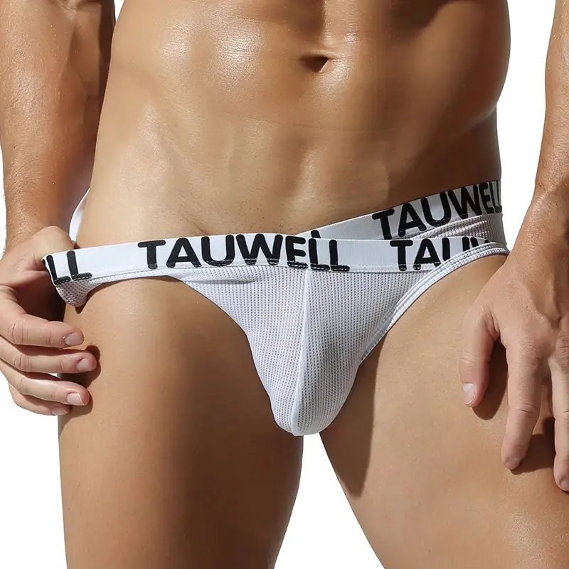 Tauwell Men's Fashion Low-Waist Sports Underwear Breathable Mesh Small V Waist Triangle Briefs
