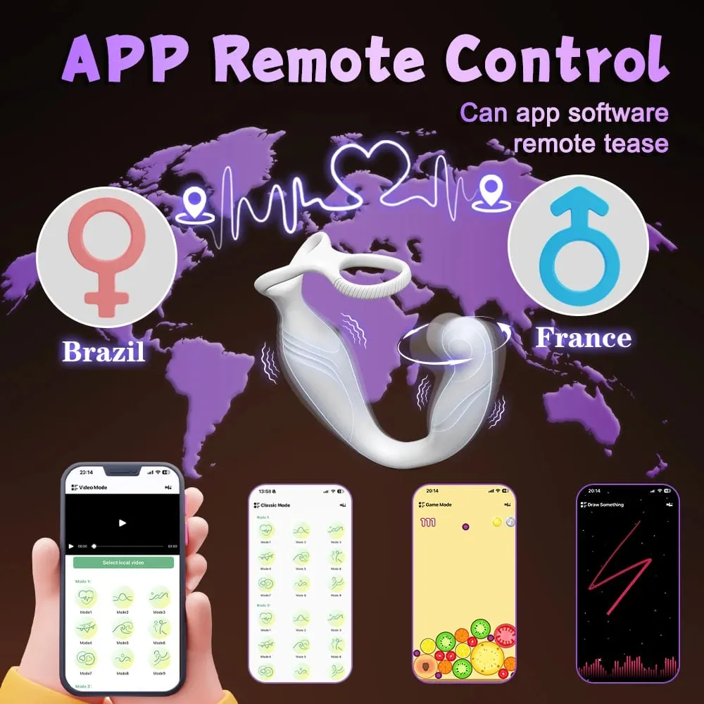 페니스 링 수탉 반지 App 제어 진동기 남성용 전립선 마사지 듀얼 항문 진동 엉덩이 플러그 남성용 항문 섹스 토이