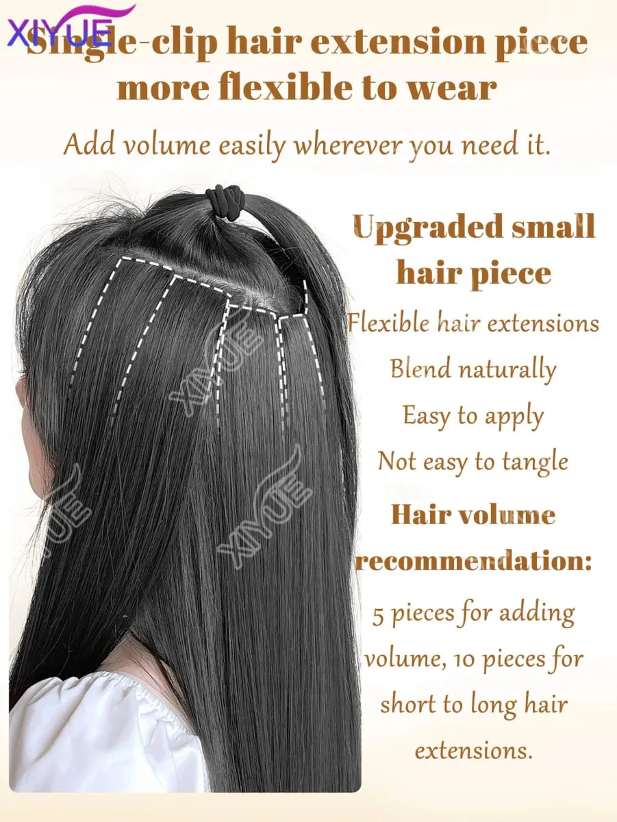 24 inch synthetic hair extension Wig patch invisible seamless for women 5-piece set straight to increase hair volume