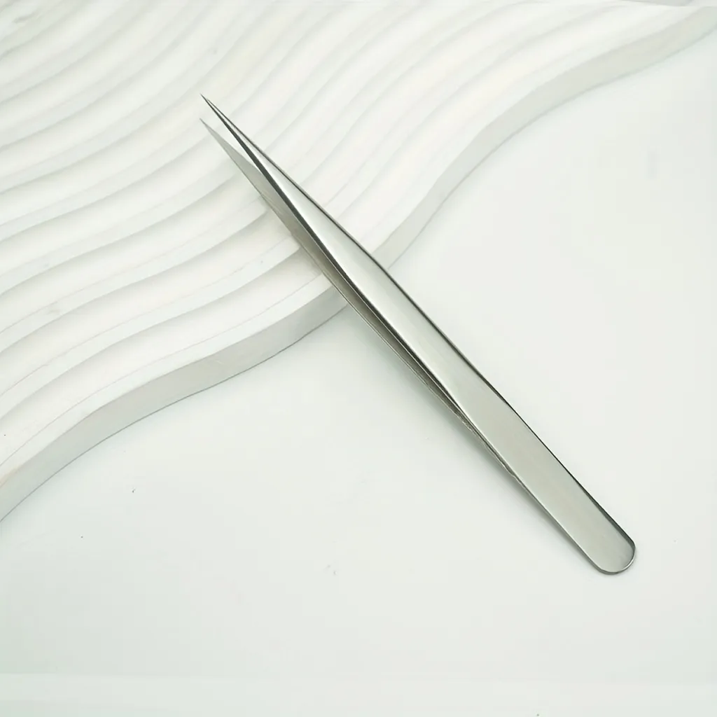 Stainless Steel High-Precision Grafting Eyelash Tweezers with Golden Feathers Professional Makeup Tool for Synthetic Hair Gifts