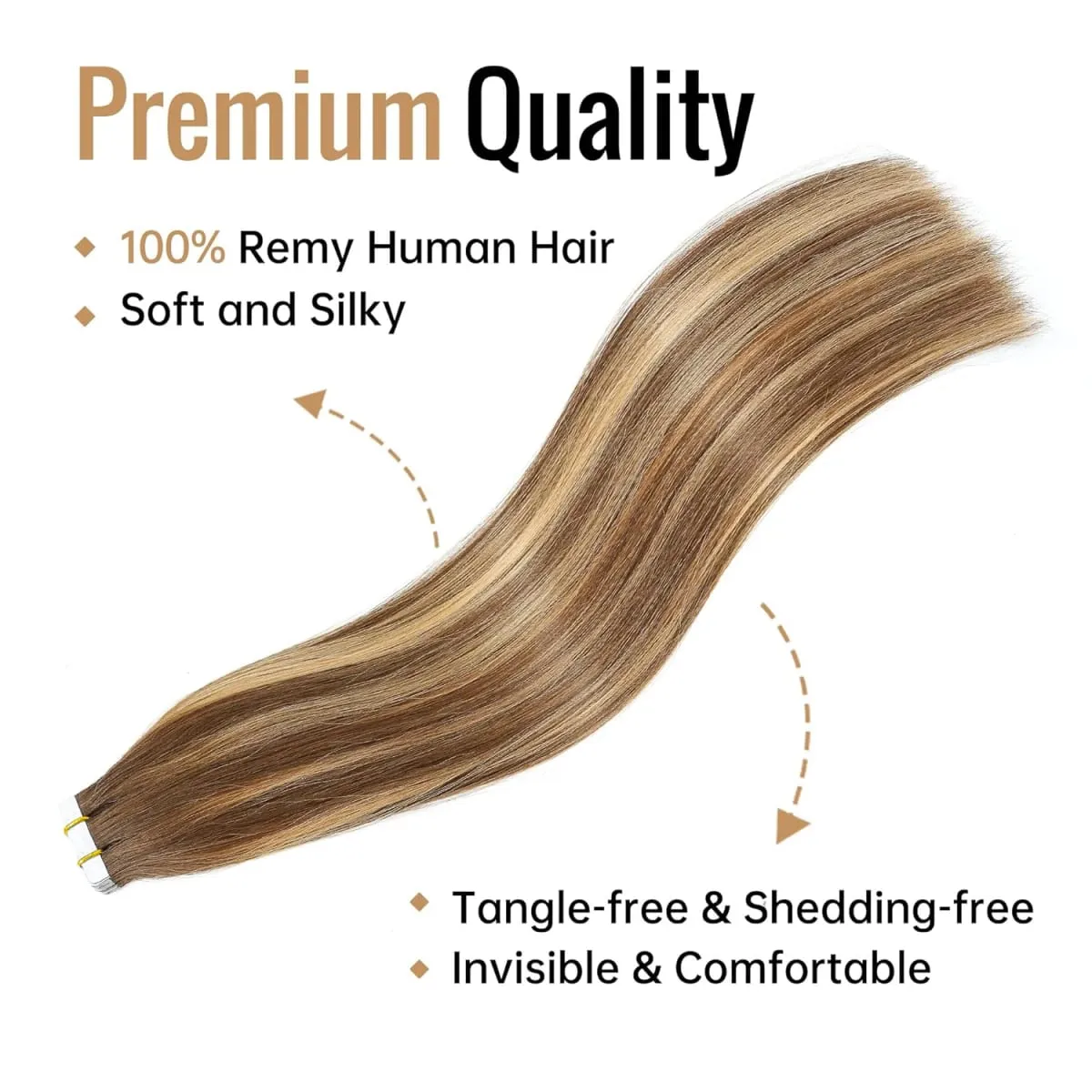 Highlight #4/27 Straight Tape In Hair Extensions Skin Weft Tape In Human Hair Extensions For Salon High Quality 100% Human Hair — image 2