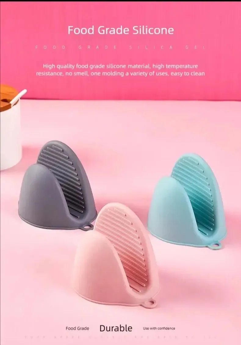 2pcs Oven Mitts Silicone Heat Resistant Pinch Mitts Anti Scalding Non Slip Gloves Clips Pot Holder Cooking Baking Oven Mitts
