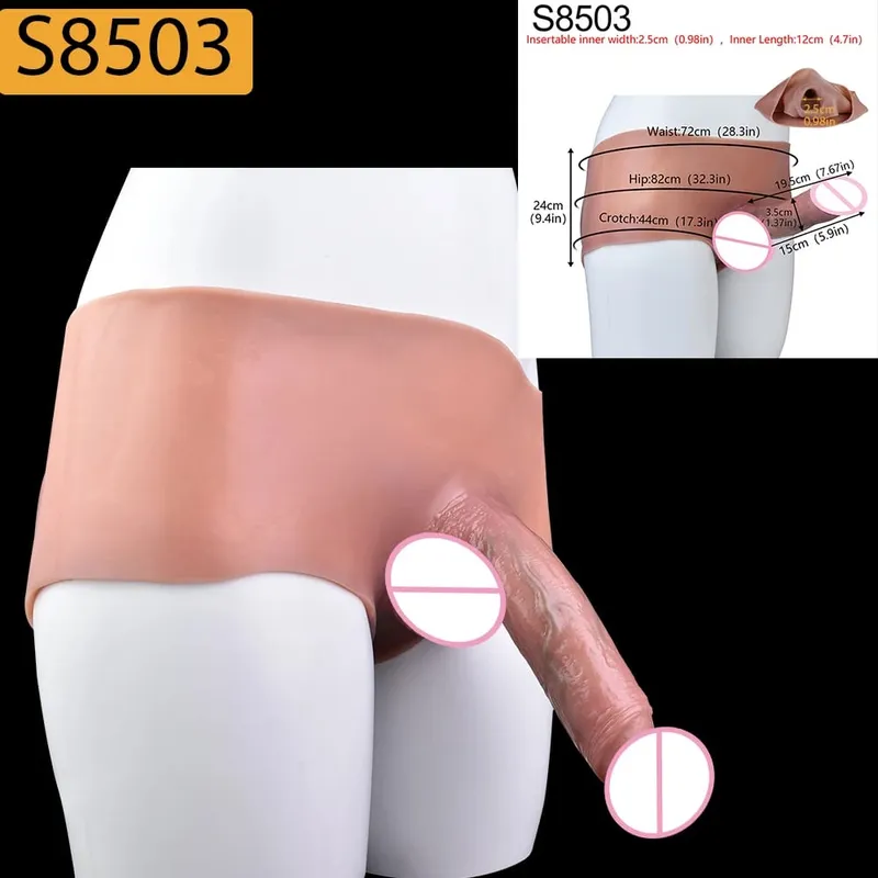 Strap-On Lifelike κάλυμμα πέους насадка на член Large Hollow DildoPants Intimate ενήλικα σεξ παιχνίδι για σεξ ζευγάρια
