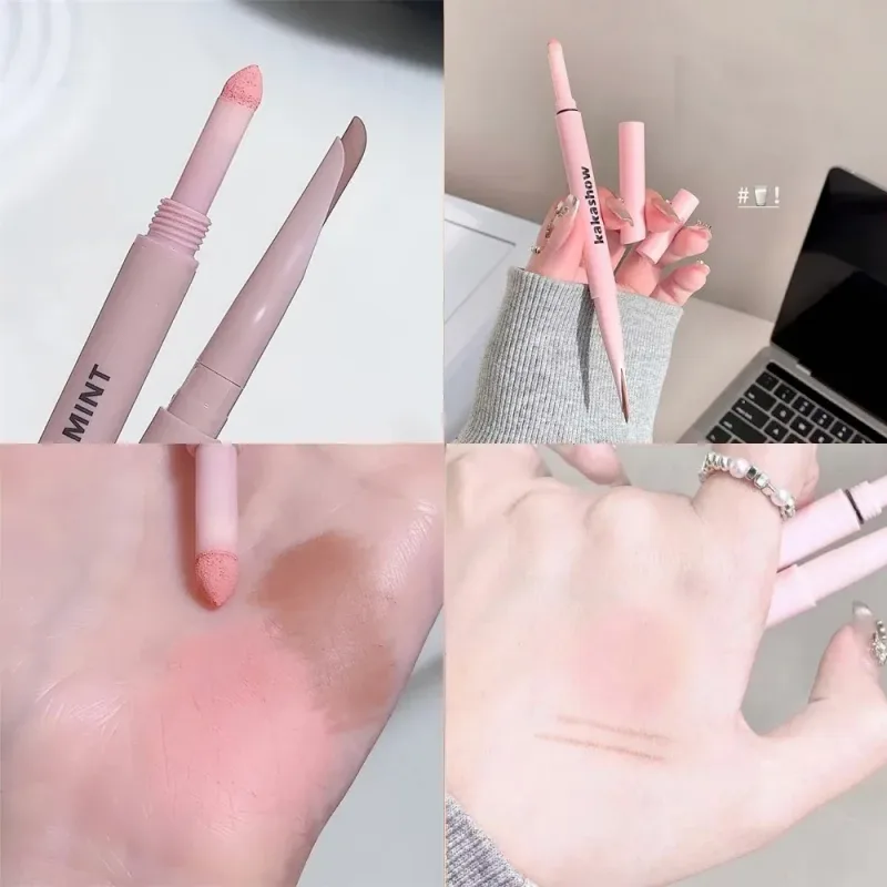 Dual End Glitter Matte Aegyosal Pen Brightening Highlight & Shadow Stick Eye Makeup Lying Silkworm Eyeliner Gel Pencil 애교살 펜