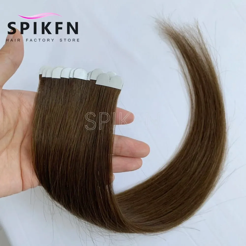14inches Mini Tape-In Hair Extensions Straight Human Hair Seamless Skin Weft 10pcs/pack Lightweight Butterfly Tape Hair