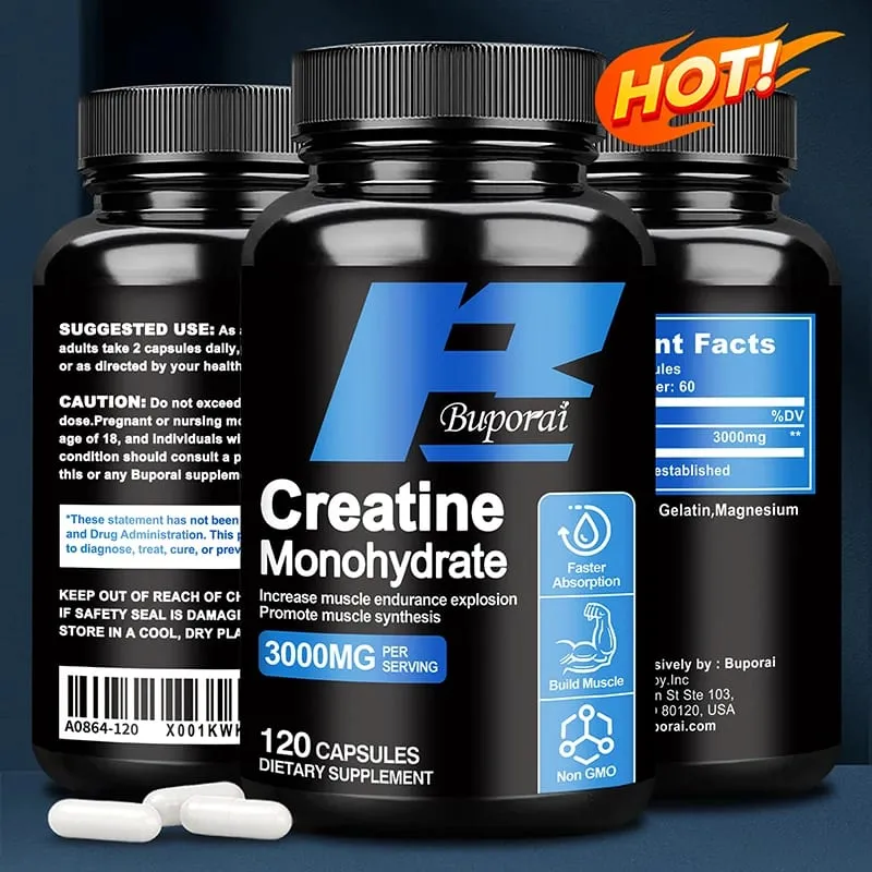Creatine Monohydrate - Improves Energy and Endurance Increases Muscle Mass and Athletic Performance