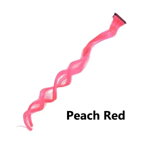 12 Colors Straight Curly Hair Synthetic Hairpieces Clip-In One Piece Pure Color Synthetic Hair Extension Pieces