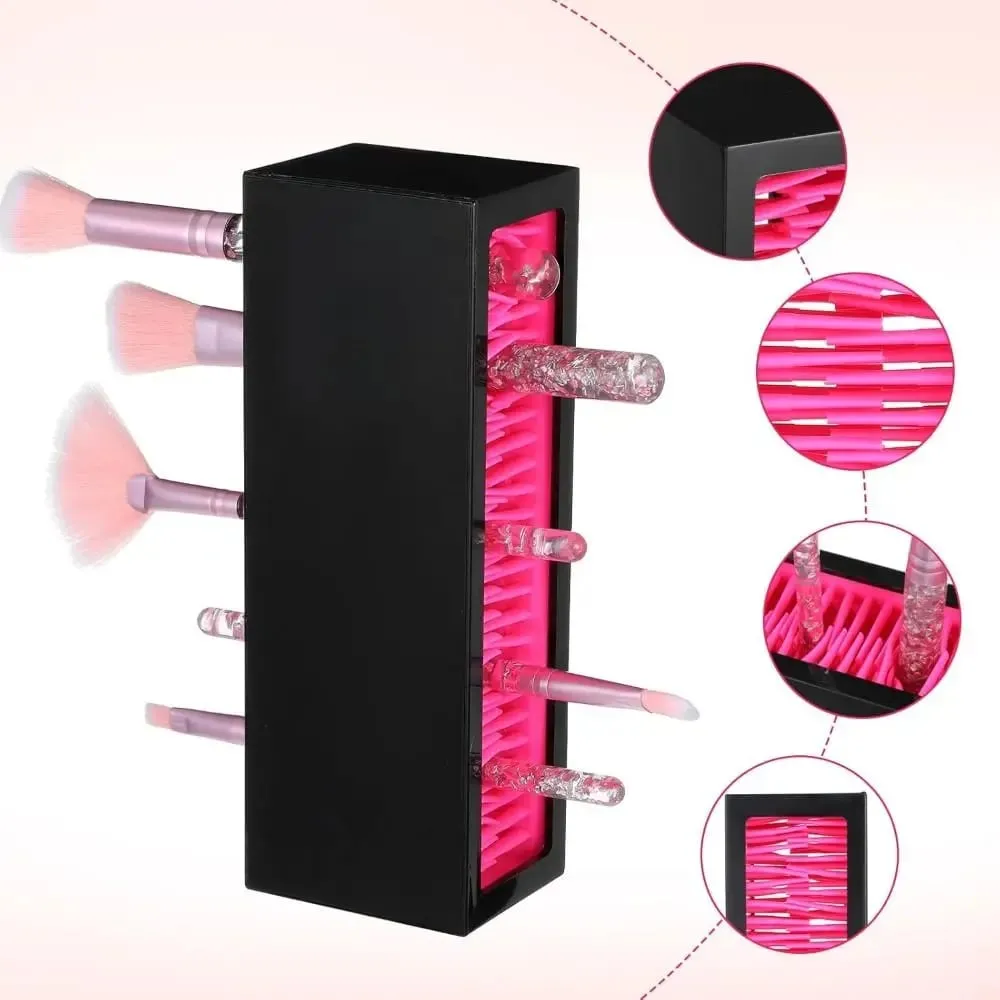 Creative Makeup Brushes Holder Compact Non-slip Pen Storage Case Large Capacity Portable Cosmetic Brush Drying Rack — image 2