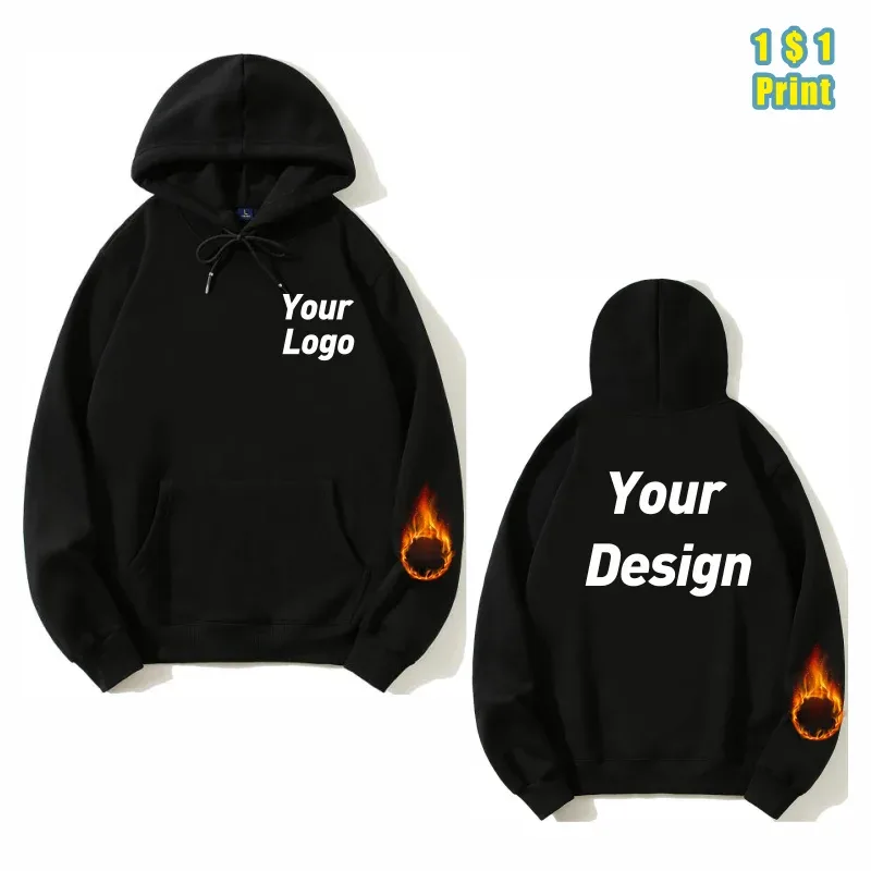 Cetakan Fesyen Hoodie Berkualiti Tinggi Logo Tersuai Kumpulan Peribadi Jenama Sulaman Lelaki dan Wanita Tebal 100 % Kapas Pullover Bulu