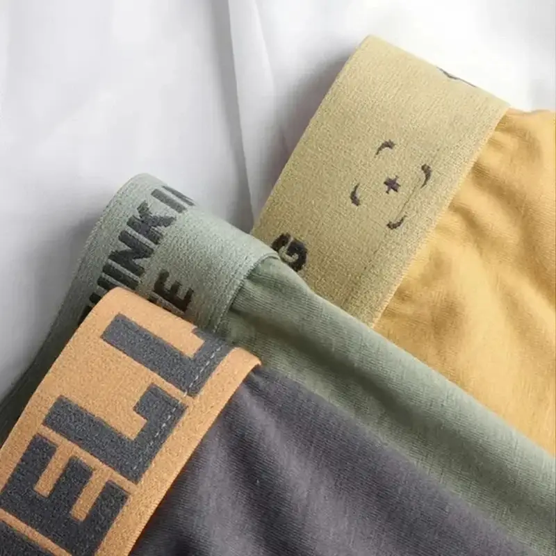 4Pcs/Set Random Men's Underwear Fashion Trendy Comfortable Soft Men's Boxer Briefs Slim Loose Fit Athleisure Men's Pants