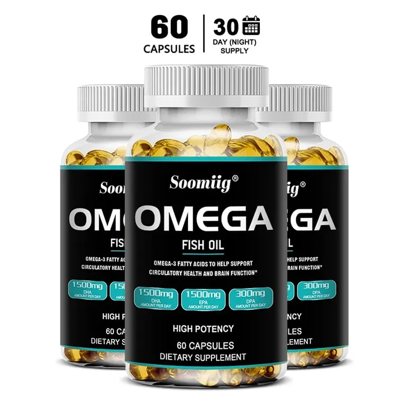 Kapsułki Omega 3 z olejem rybim 3300 mg Wysoka moc z EPA i DHA Wspiera energię Mózg Serce Stawy Oko Skóra i odporność Zdrowie — image 10