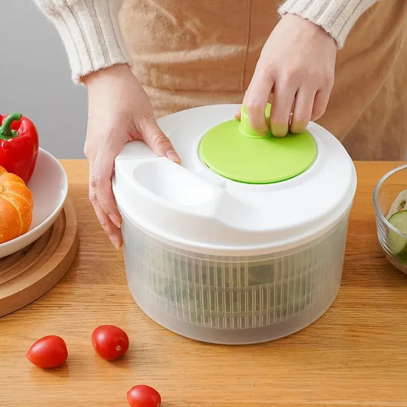 Multifunctional Household Manual Vegetable Dehydrator - Salad Spinner with Fruit Lettuce Drain Basket | Home Kitchen Gadgets