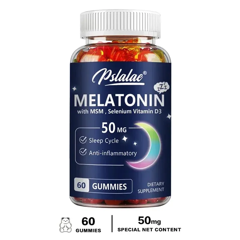 Melatonin Gummies 50mg - Sleep Support Stress Relief Improved Sleep Quality Boosted Energy Production Increased Vitality