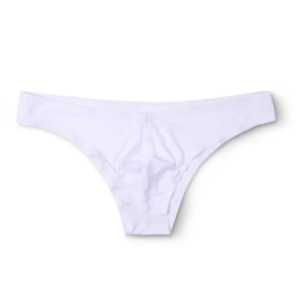 Summer Men's Seamless Ice Silk Briefs Comfortable Cool Breathable Low-waist Plus Size Underwear U-shaped Convex Shorts