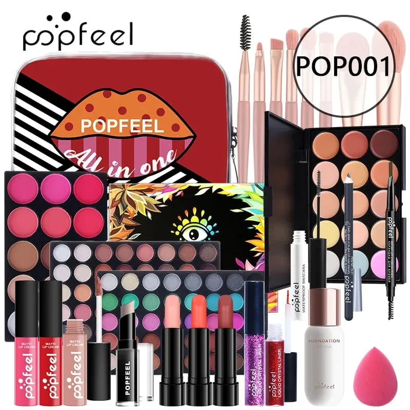 All-in-One Makeup Kit Gift Set with Eyeshadow Palette Foundation Lip Gloss Blush Brushes Eyeliner and More Beauty Gifts — image 8