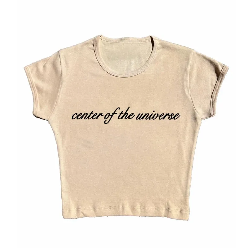 Y2k Crop Top Harajuku Women Letter Print T-Shirts Slim Retro Fashion Camis Grunge Vintage Tee Streetwear Aesthetic Clothing Sexy