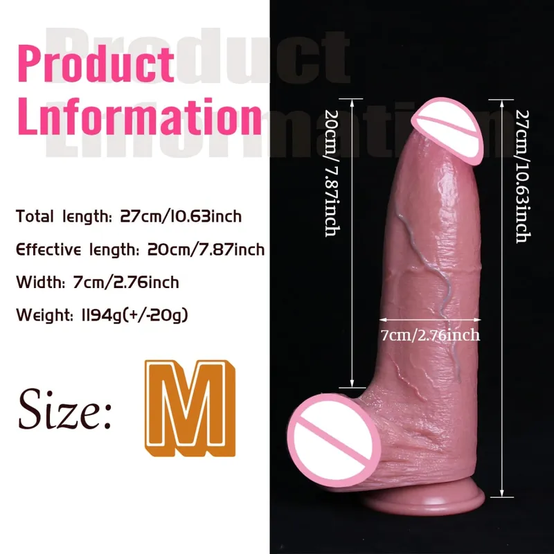 3Sizes Realistic Brown Huge Dildo Soft Thick Fake Penis Double Silicone Long Cock Female Masturbator Suction Cup Anal Sex Toys