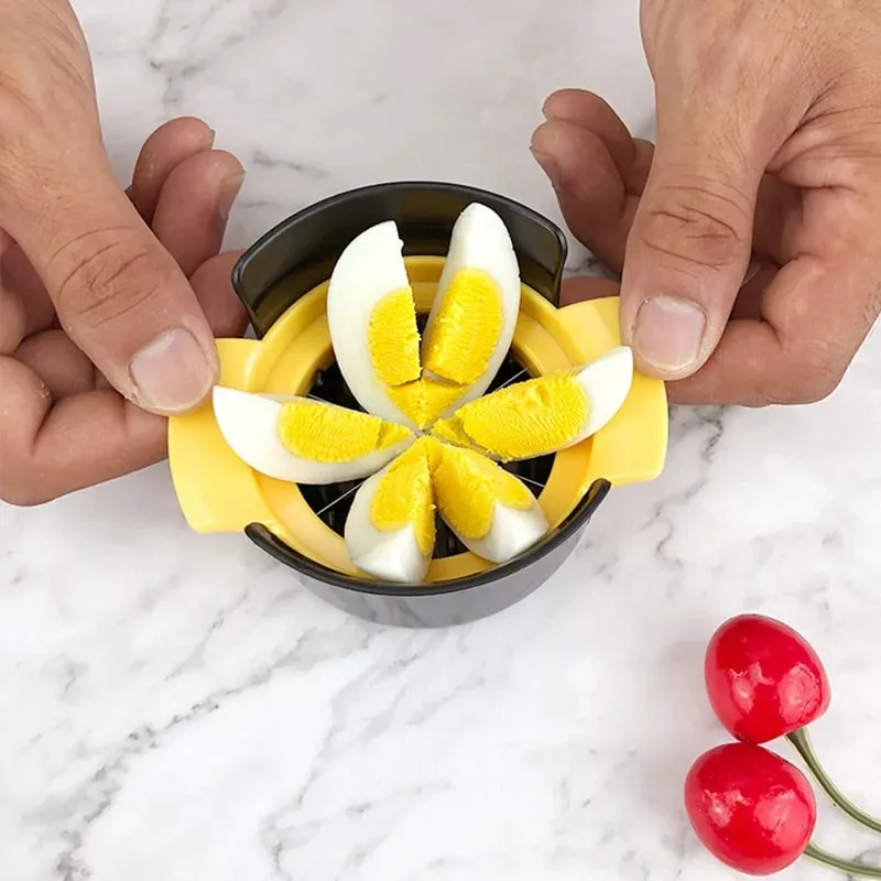 Kitchen Accessories Three In One All Egg Machine Preserved Eggs Cutter Multi-function Household Fancy Modeling Splitter — image 2
