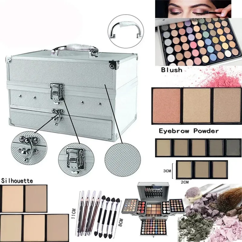Makeup Set Box Eyeshadow Lip Blush Nail Polish Eyebrow Pencil Multi-functional Palette Christmas Wedding Birthday Gifts Cosmetic — image 4