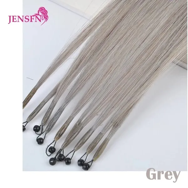 8D Natural Hair Extensions Human Hair 10pcs 0.5g/s Micro Ring 18Inch Micro Link Hair Loop Extension For Women variety of color