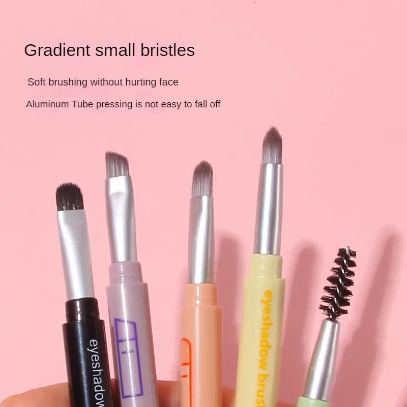 4 IN 1 Multifunctional Makeup Brushes Set Makeup Gadget Detachable Lip Eyeshadow Brush Sponge Eyeshadow Brush for Home Travel