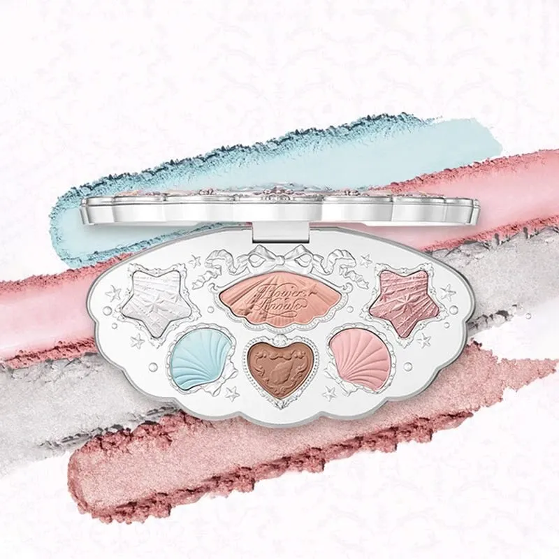 Flowerknows Shell's Jewel Makeup Dárková sada Eye Blush Lip Glaze Fixační pudrový primer pro ženy Kompletní sada