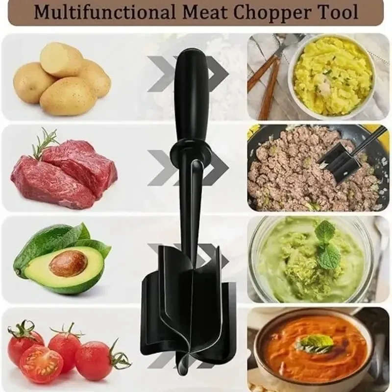 Fruit Salad Mixer Multifunctional Manual Mashed Chopper Potato Meat Crusher Non-Stick Masher Kitchen Mixing Rod Cooking Tools