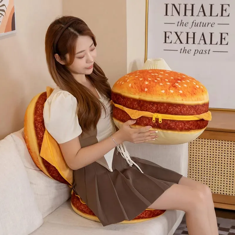 New Creative Burger Plush Toy Soft Padded Plush Cushion Cute Hamburger Pillow Sofa Chair Cushion Boys Girls Kids Birthday Gift — image 6
