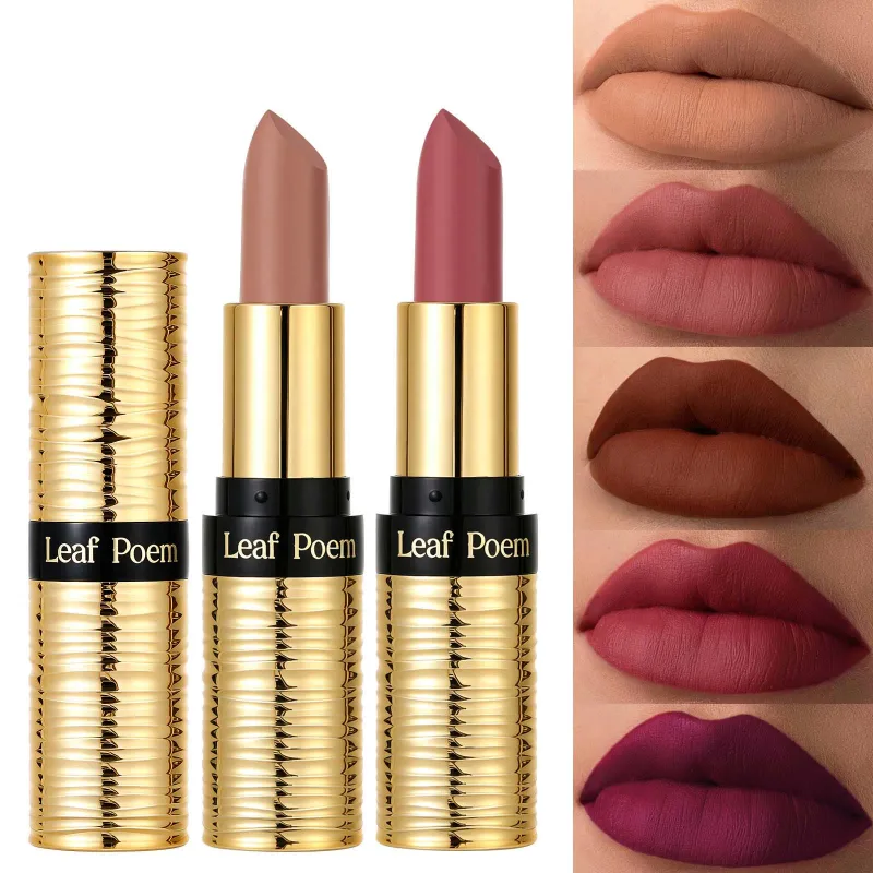 8 Colors Purple Matte Lipstick Waterproof Nude Brown Lip Tint Tone Long-lasting Velvet Matte Lipstick for Women Makeup Cosmetics