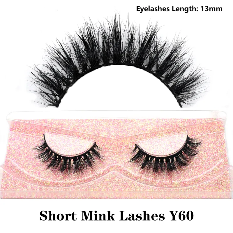Real Mink Fluffy Short Eye Lashes Extension Wispy Soft Natural Short False Eyelashes Daily Wear Full Strip Lashes Makeup