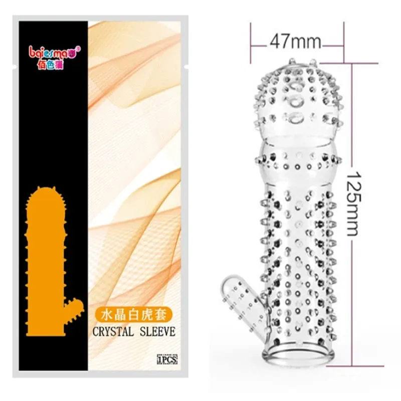 Big Spikes Penis Cock Ring Sheath Reusable Penis Sleeve Ejaculation Time Delay Ribbed Stimulate Penis Sleeve Sex Toys for Male