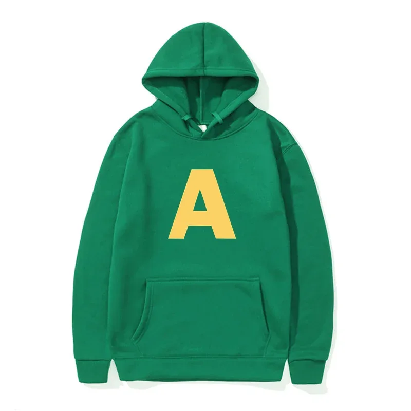 Autumn Winter Cartoon Character Print Men's Hoodies Alvin And The Chipmunks Pullover Fashion Solid English Sweatshirt Streetwear — image 12