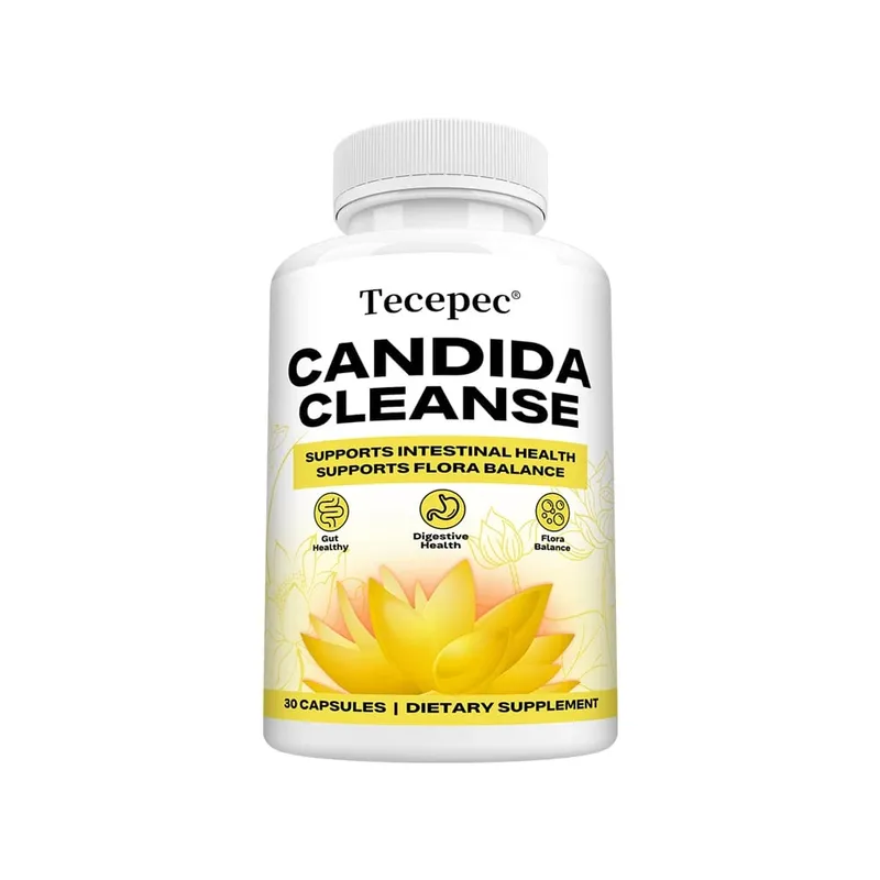 Candida Cleanse Capsules - Intestinal Colon Detox Gut Flora Balance Supports Digestion Relieve Bloating Antioxidant Supplement