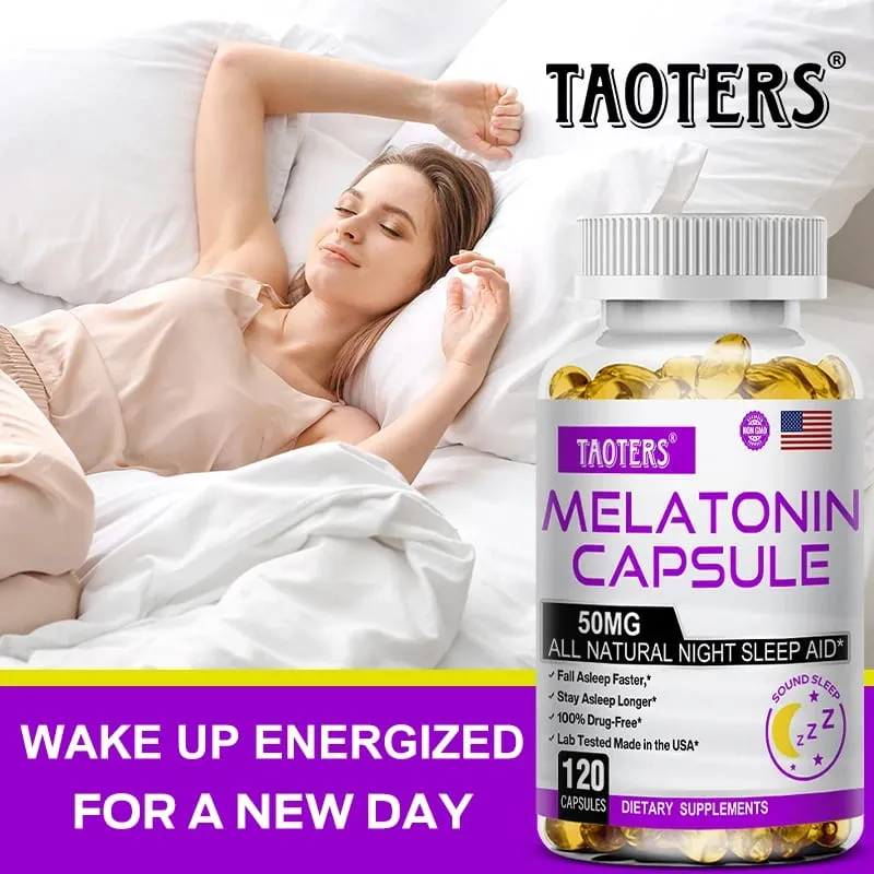 Melatonin Capsules 50mg - Promote Falling Asleep Quickly Calm The Mind Natural Sleep Aid Supplement — image 2
