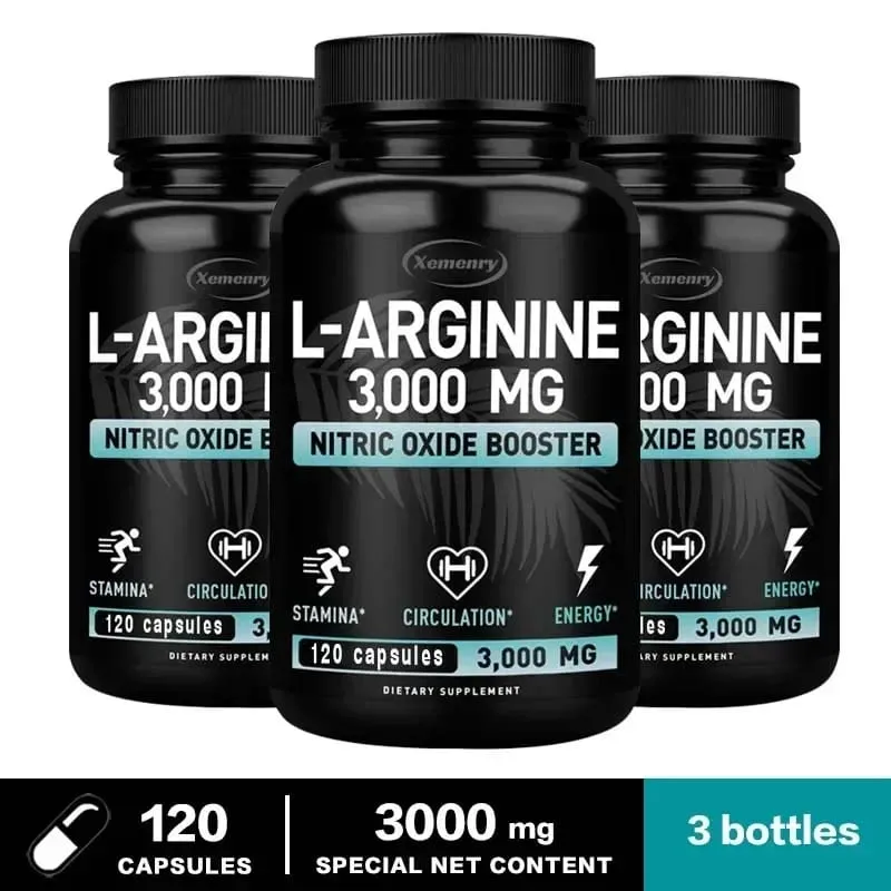 L-Arginine Supplement Boost Endurance -Increase for Energy Strength Vascular and Endurance Support During Exercise | Muscle Mas