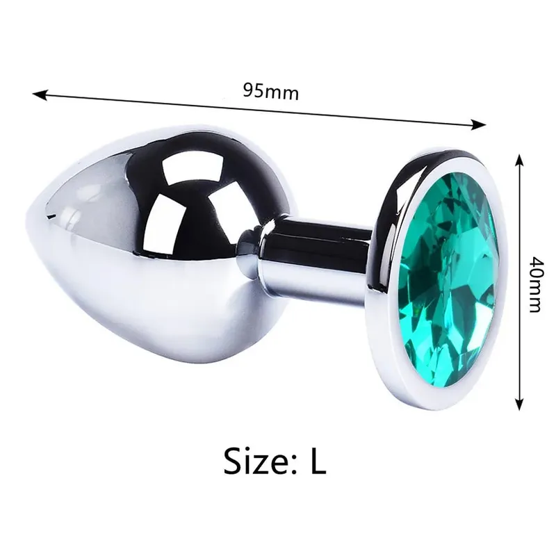 Stainless Steel Anal Plug Butt Plug With Jewelry Colorful Crystal Anus Plug Adults Sex Toys for Men Women Gay Adult Game Sex Toy