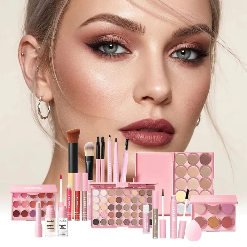 Face Makeup Set Multifunction Cosmetic Kit Base Concealer Contour Highlighter Blush Eyeshadow Palette Eyebrow Pencil Lip Makeup