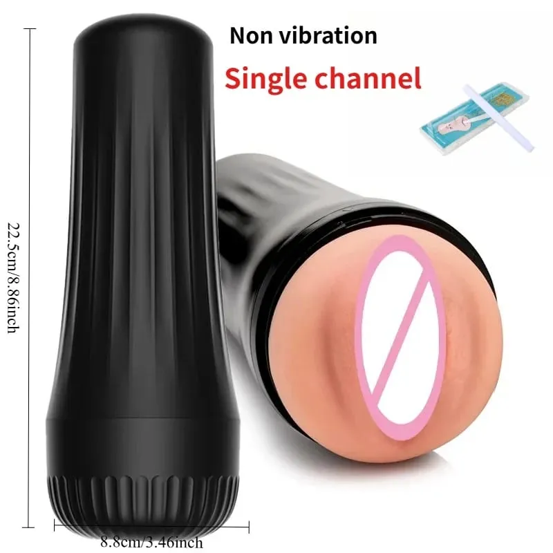 2 IN 1 Realistico Artificiale Della Vagina per Gli Uomini Tazza del Masturbatore Gola Profonda Pompino Massaggiatore Figa Tascabile Pene Erotico Giocattoli Del Sesso Per Adulti