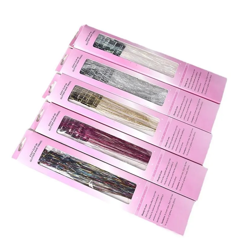 Hair Tinsel Pack Of 12 Pcs Colorful Glitter Hair Accessories Clip In Hair Tinsel Extensions Synthetic Hair Accessories — image 6