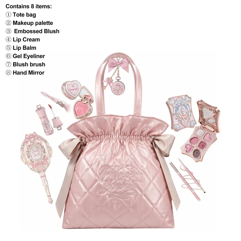 Flower Knows Limited Edition Diamond Pattern Tote Bag Makeup Set Eyeshadow Concealer Blush Eyeliner Lipstick Beauty Collection — image 8