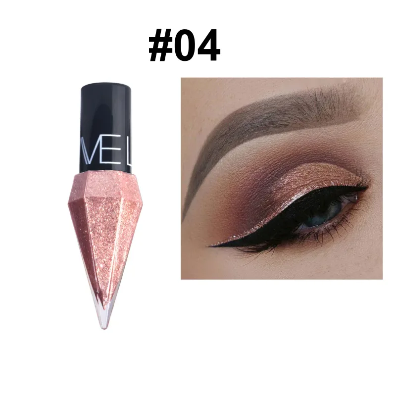 Pearlescent Diamond Liquid Eyeliner Shimmer Waterproof Long Lasting Glitter Silver Color Easy to Wear Eye Pencil Korean Makeup