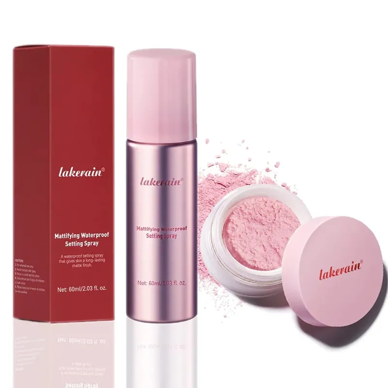 Setting Powder and Setting Spray Set Ultimate Blurring Oil Control Matte Waterproof Long-Lasting Blurs Oil Control Makeup Kit